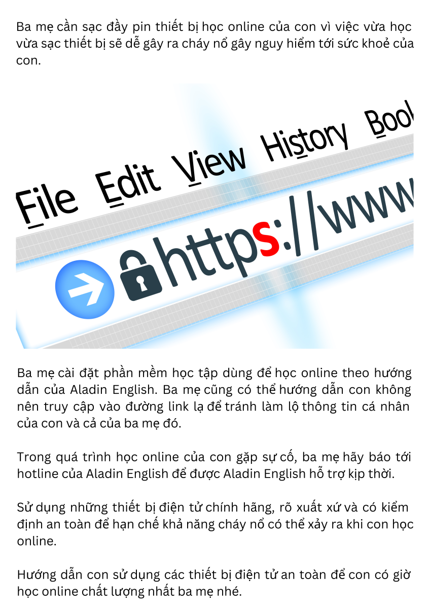 Học online an toàn cùng Aladin English